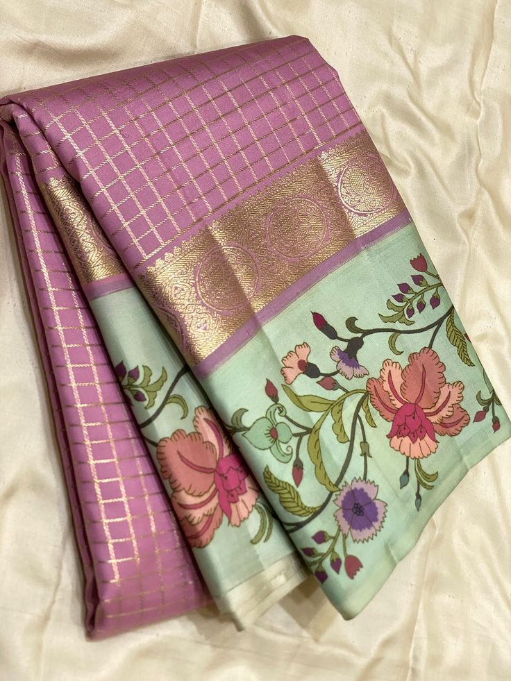 digital printed kanjeevaram silk saree